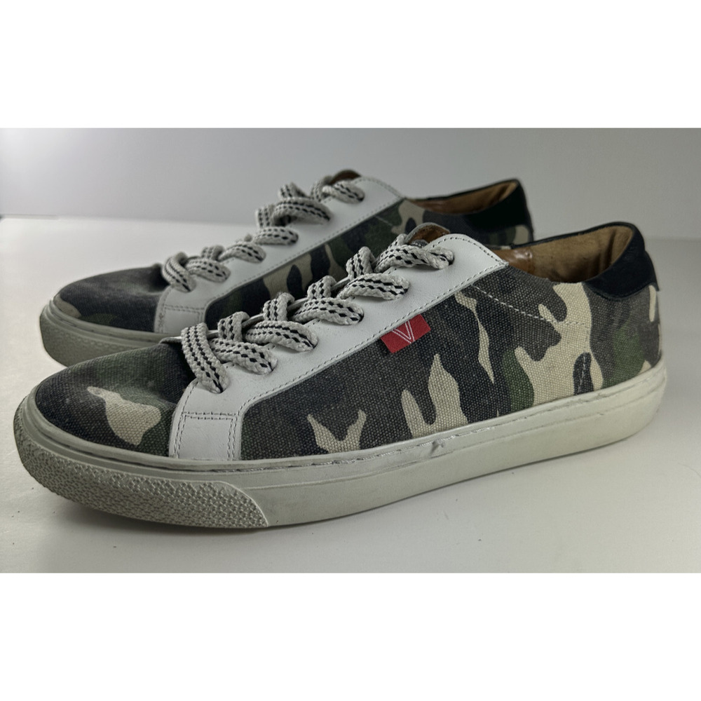 Veronica Beard Sami Camo Canvas Lace-up Sneakers Leather Lining Shoes 39 US 8.5 - Picture 16 of 16